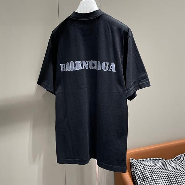 可愛いバレンシアガ STENCIL TYPE Tシャツ ロゴ 半袖 コットン パチモン 3色 bae16168